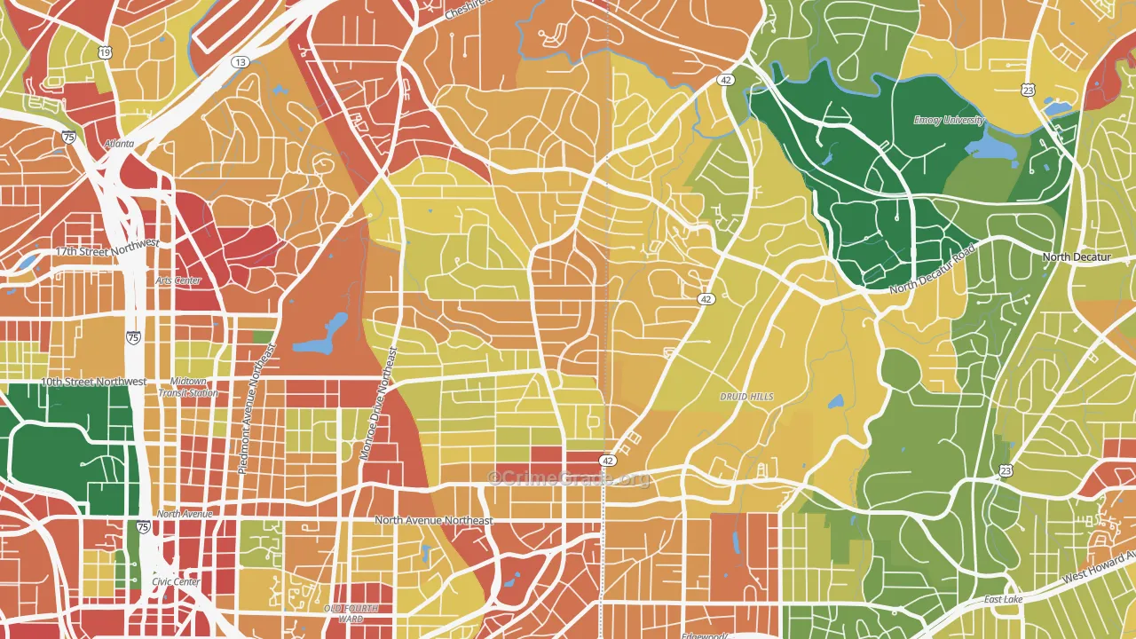 30306, GA Map of Theft Rates