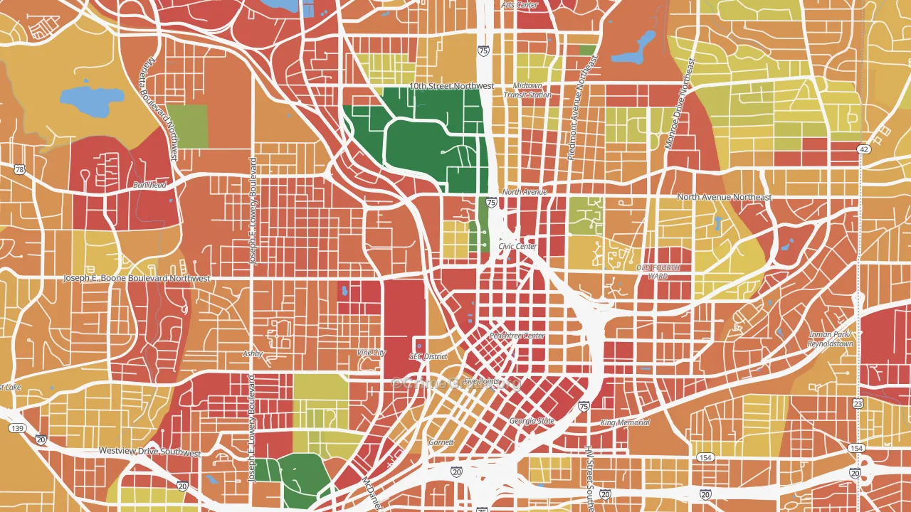 30313, GA Map of Theft Rates
