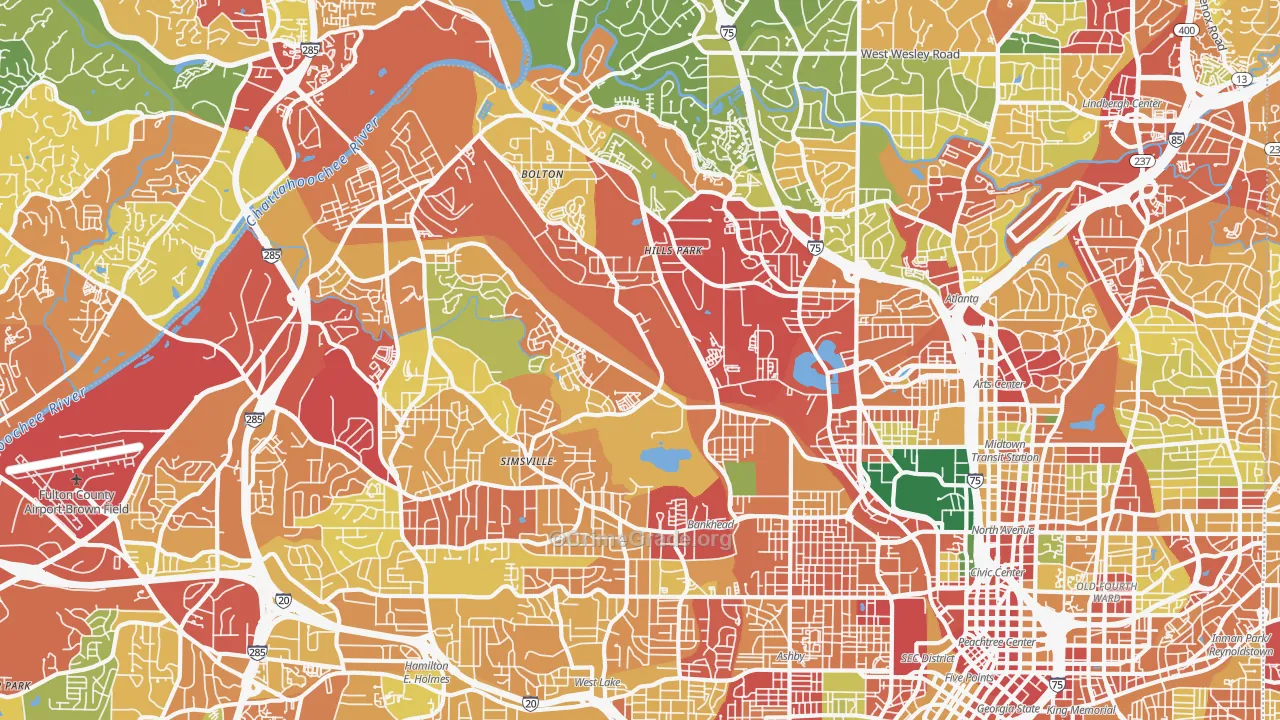 30318, GA Map of Theft Rates
