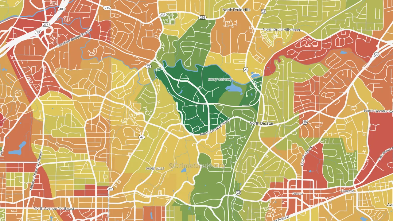 30322, GA Map of Theft Rates