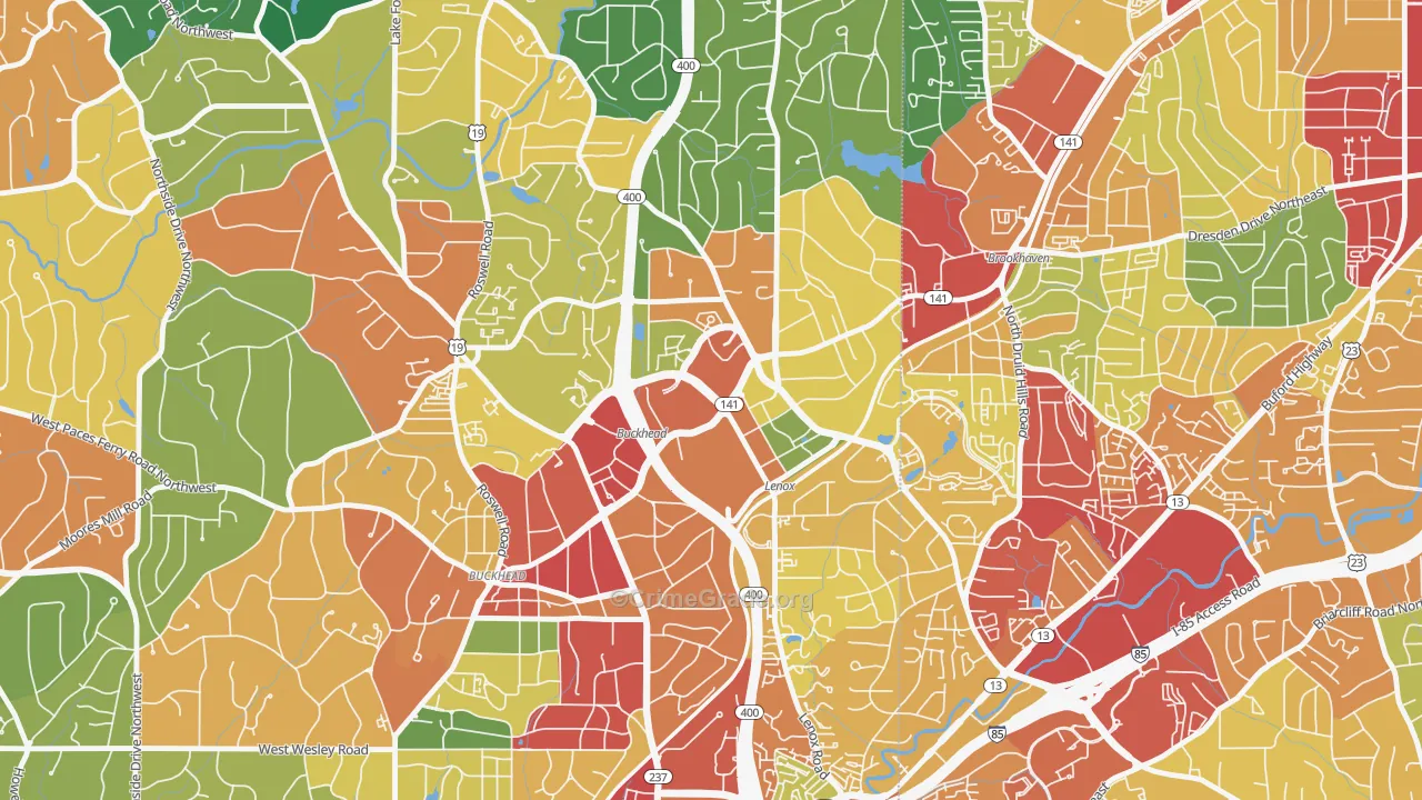 30326, GA Map of Theft Rates