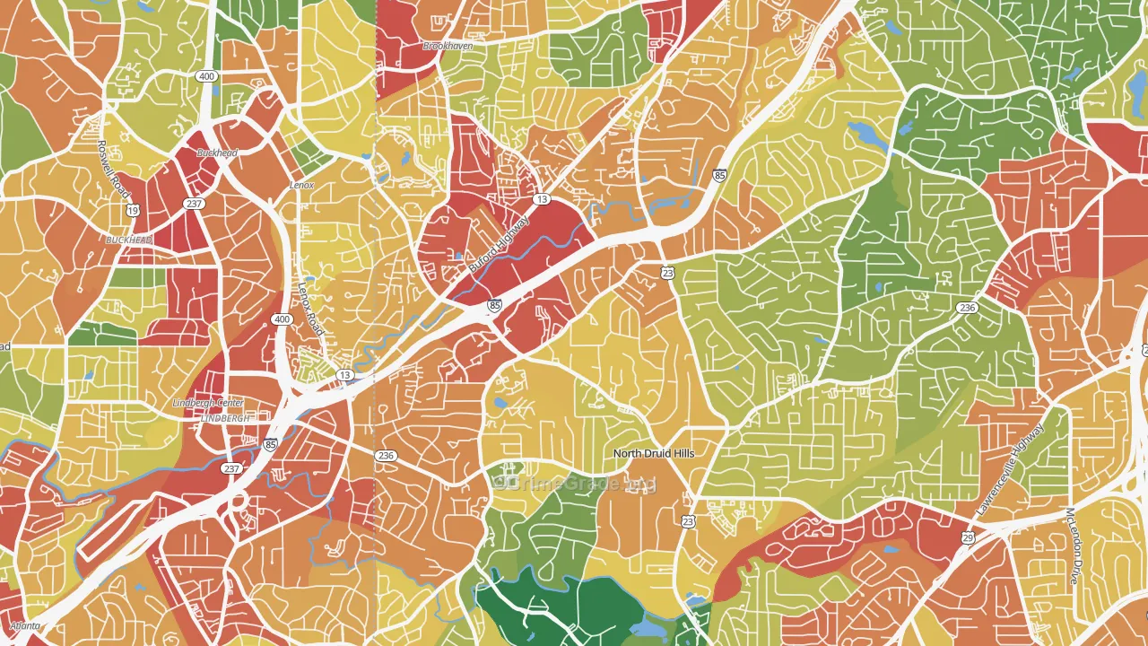 30329, GA Map of Theft Rates