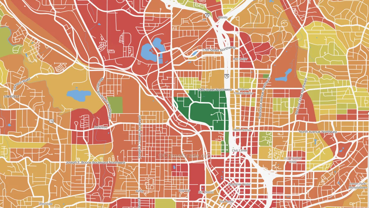 30332, GA Map of Theft Rates