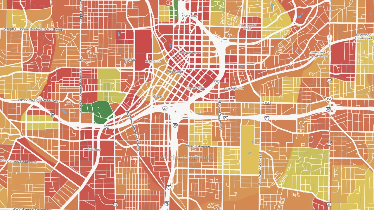 30334, GA Map of Theft Rates