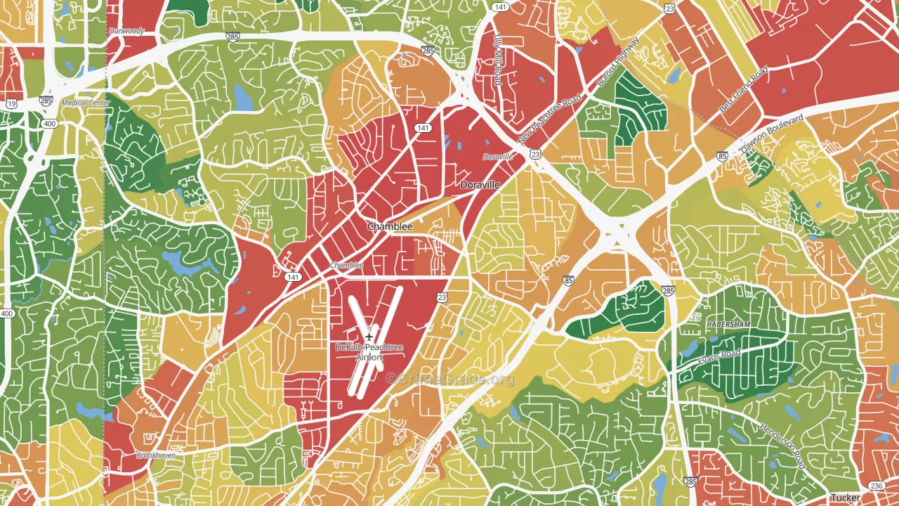 30341, GA Map of Theft Rates