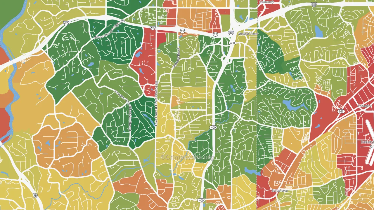 30342, GA Map of Theft Rates