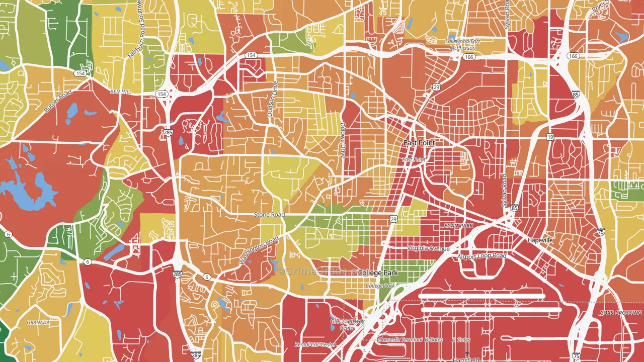 30344, GA Map of Theft Rates