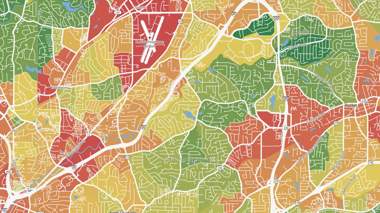 30345, GA Map of Theft Rates