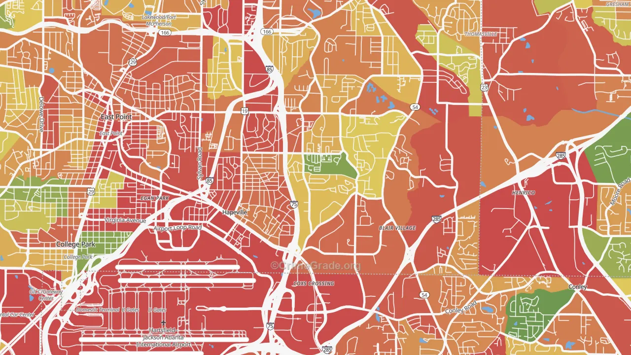 30354, GA Map of Theft Rates