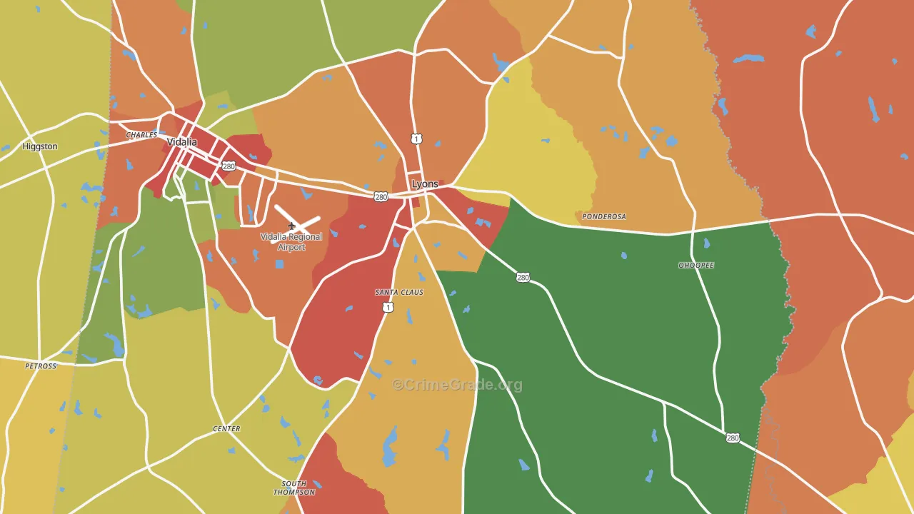 30436, GA Map of Theft Rates