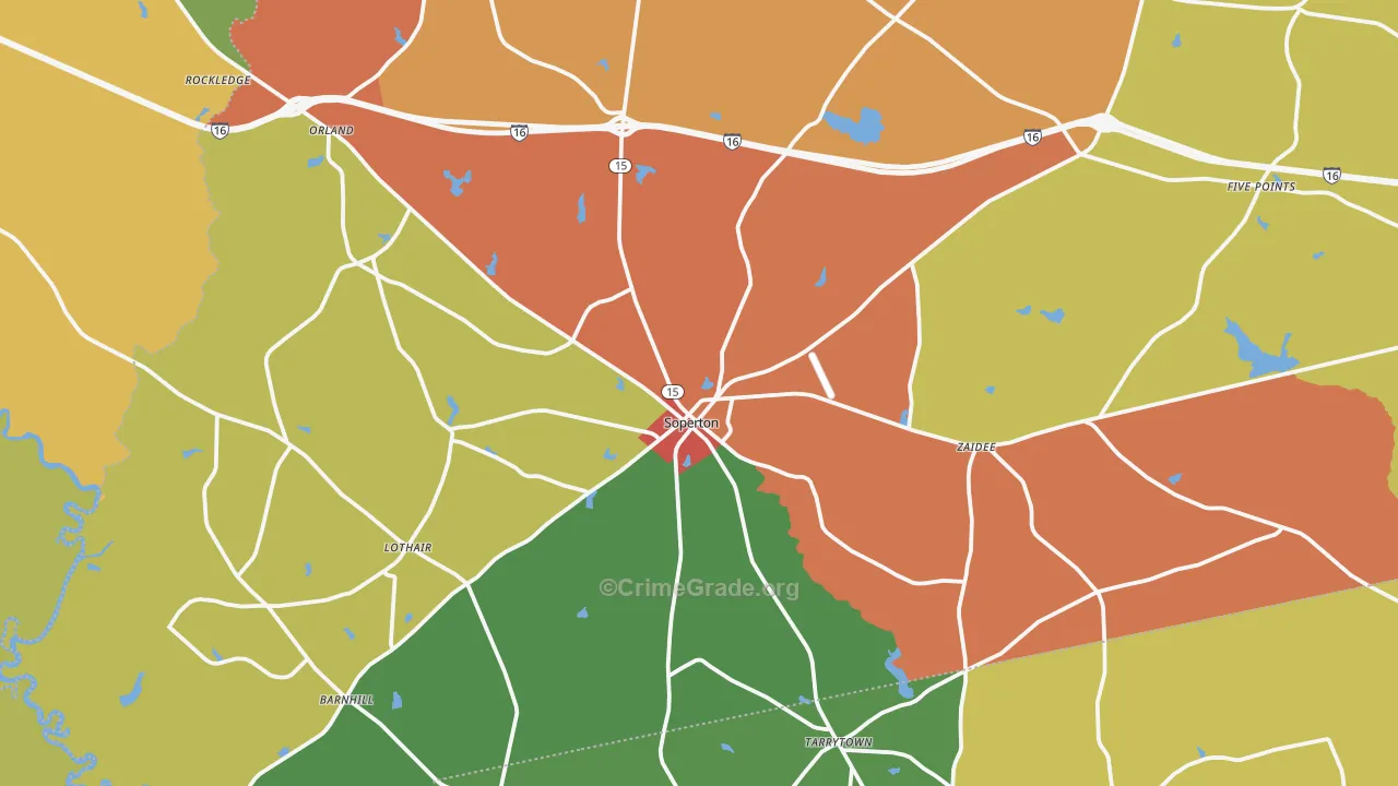 30457, GA Map of Theft Rates