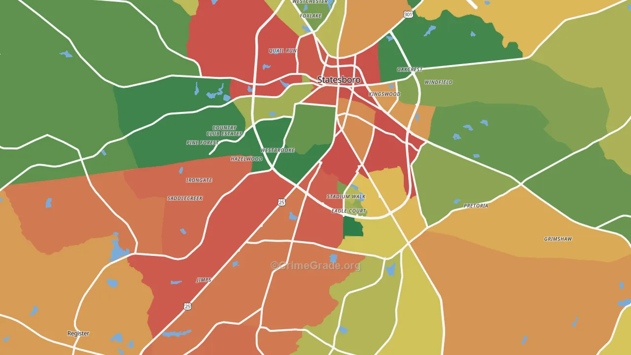 30458, GA Map of Theft Rates