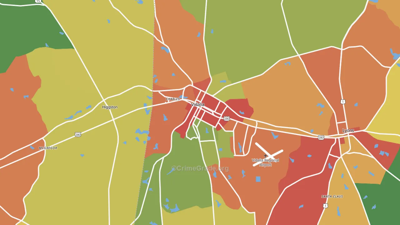 30474, GA Map of Theft Rates