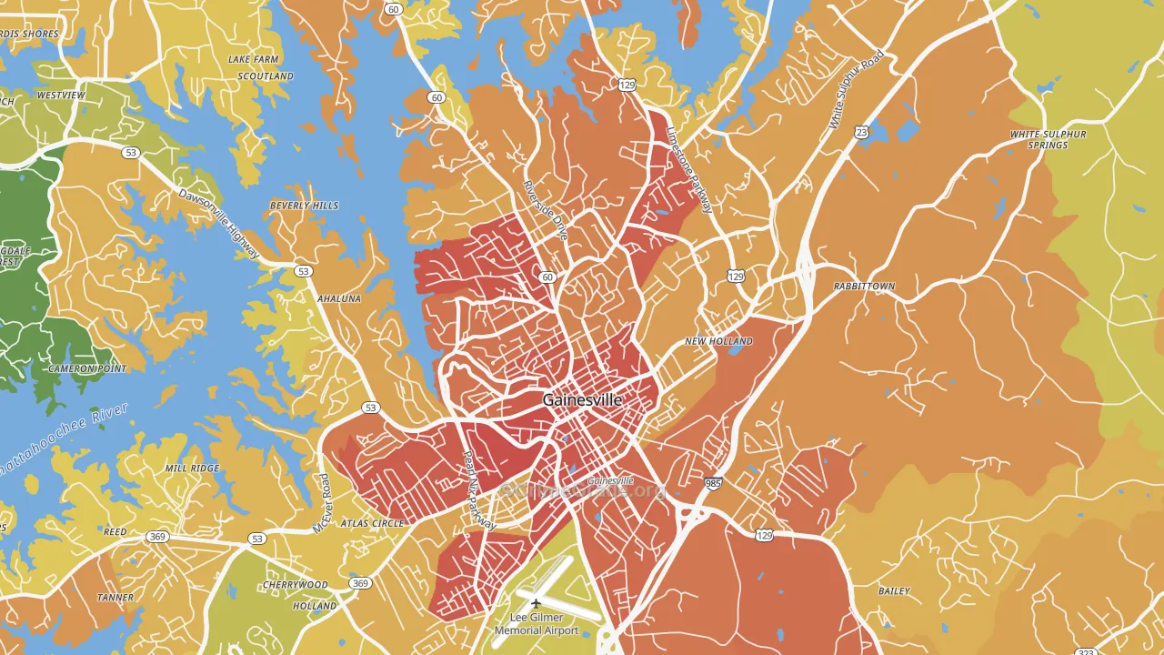 30501, GA Map of Theft Rates