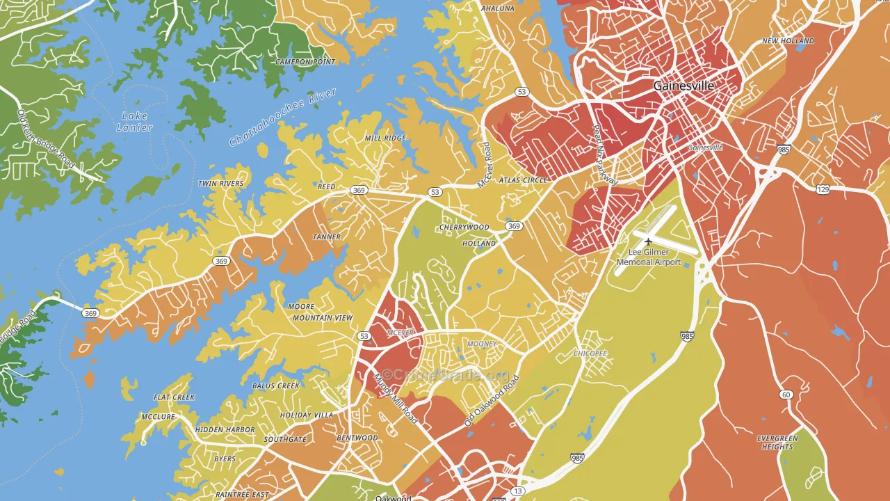 30504, GA Map of Theft Rates