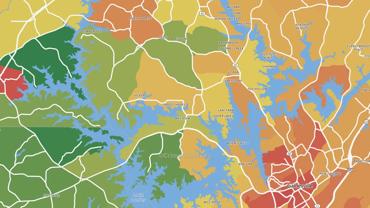 30506, GA Map of Theft Rates