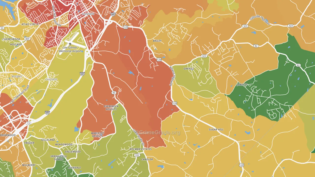 30507, GA Map of Theft Rates