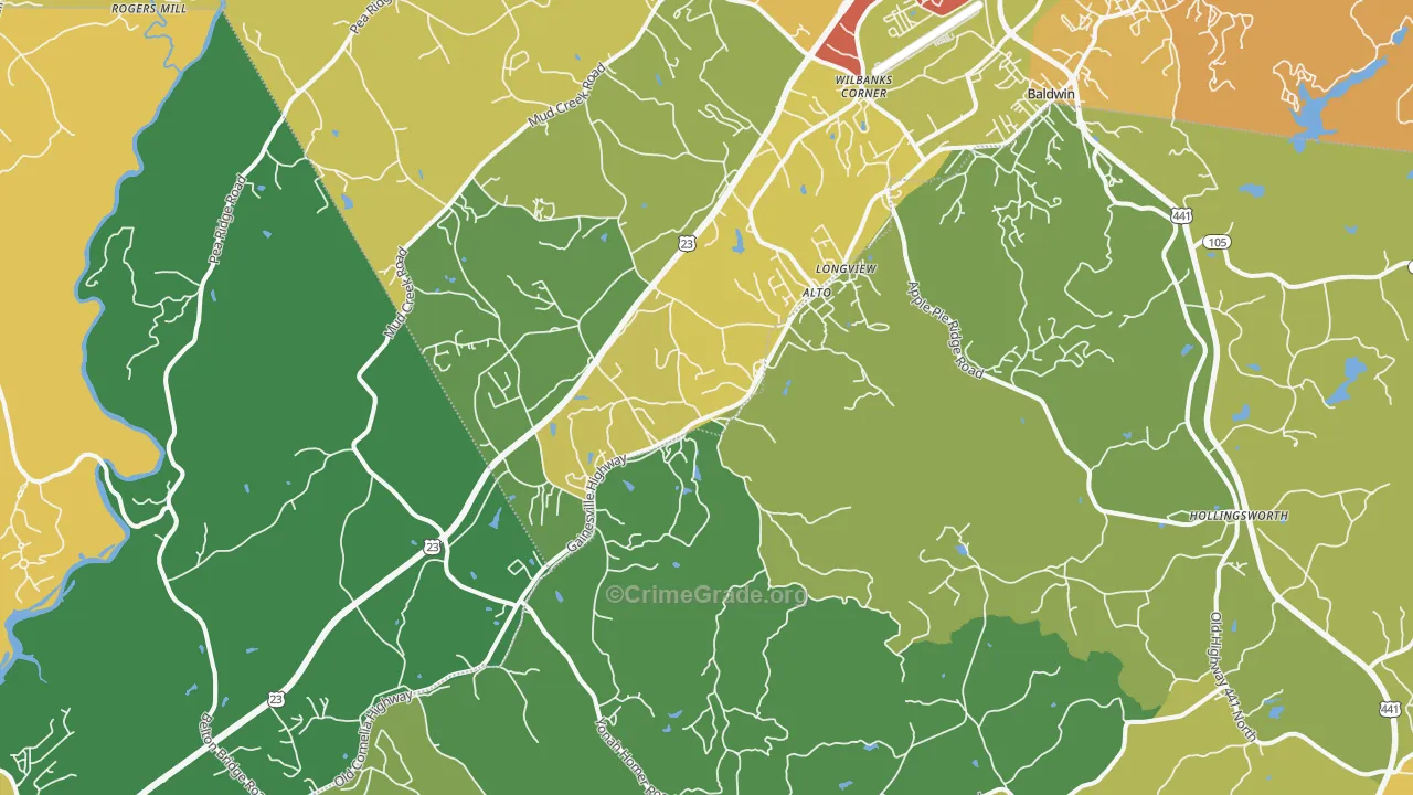 30510, GA Map of Theft Rates