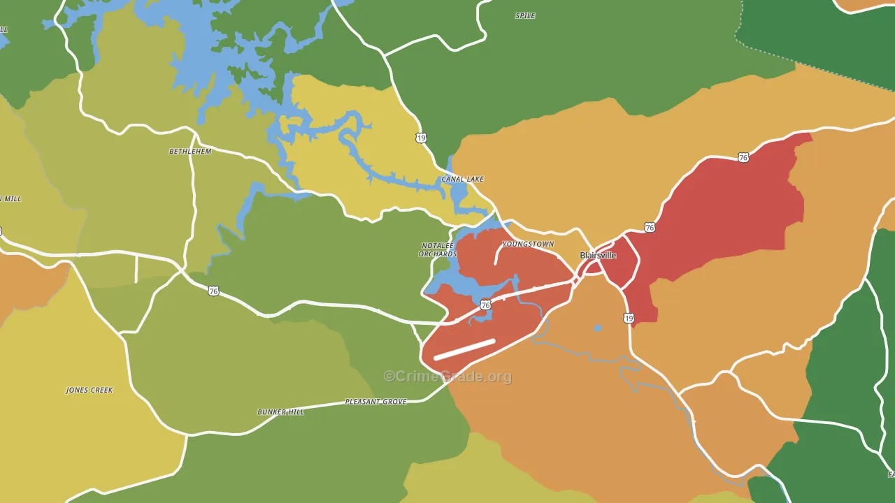 30512, GA Map of Theft Rates