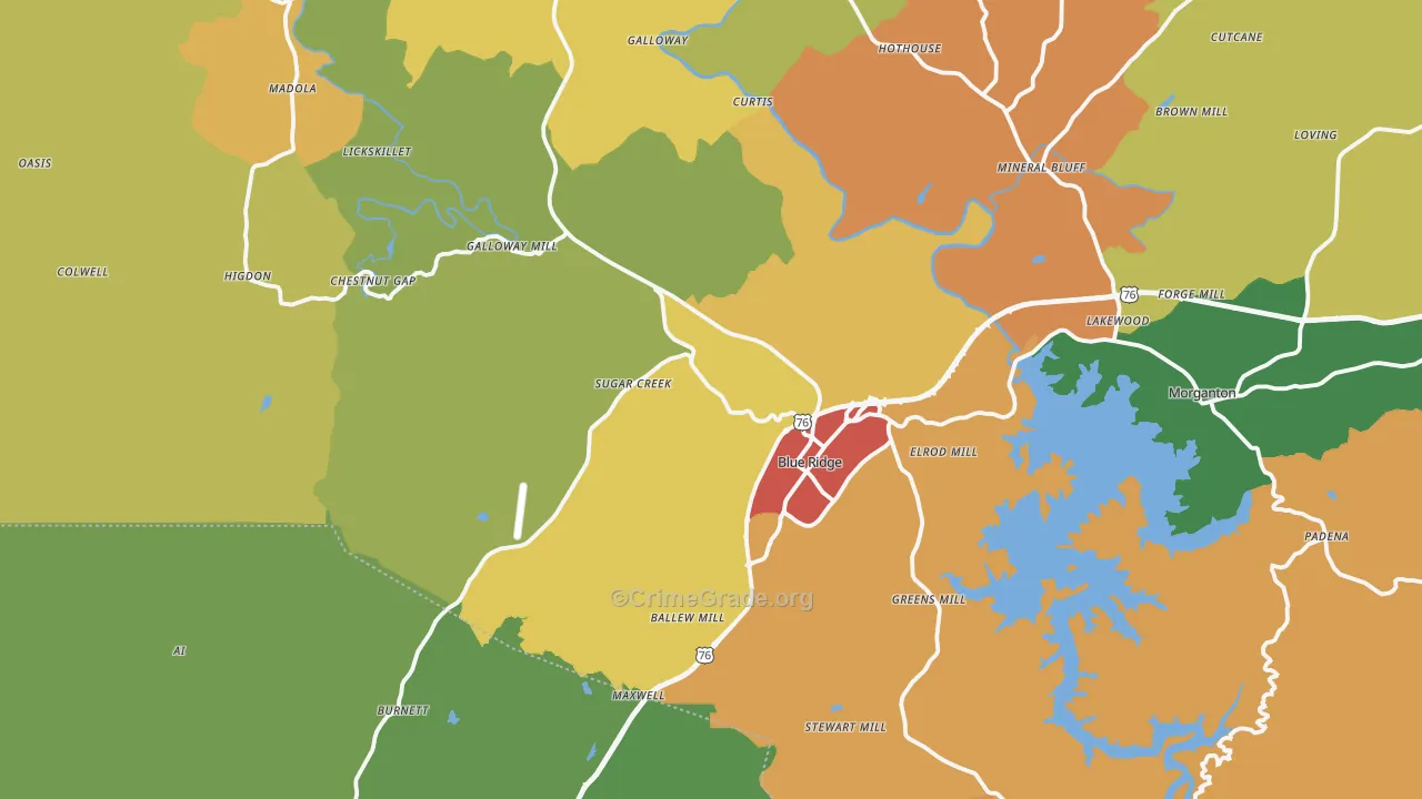 30513, GA Map of Theft Rates