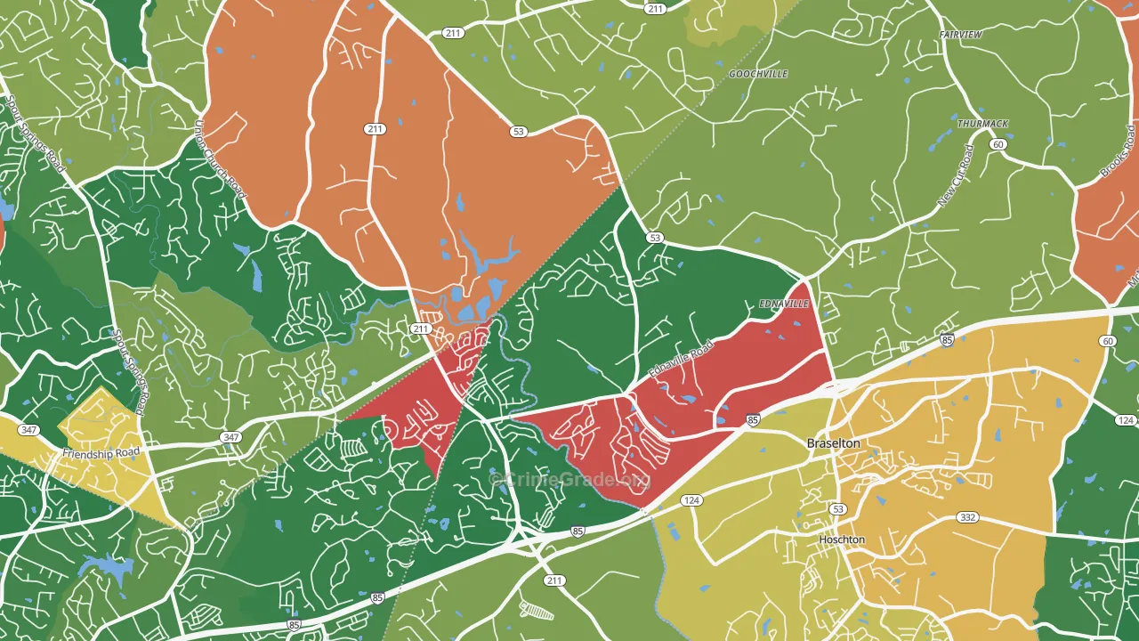 30517, GA Map of Theft Rates