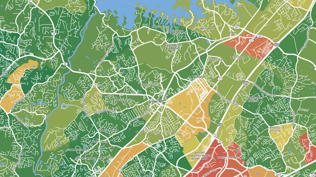 30518, GA Map of Theft Rates