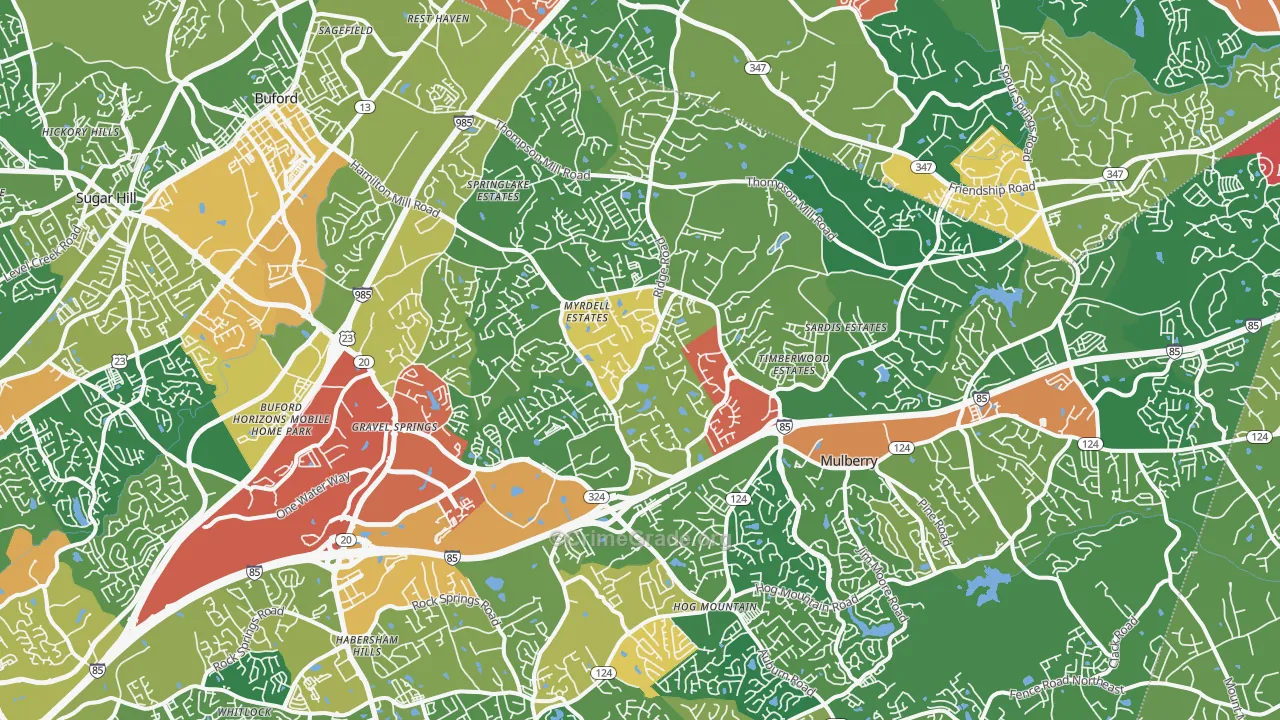 30519, GA Map of Theft Rates