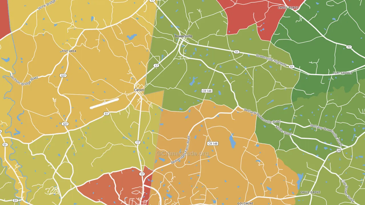 30520, GA Map of Theft Rates