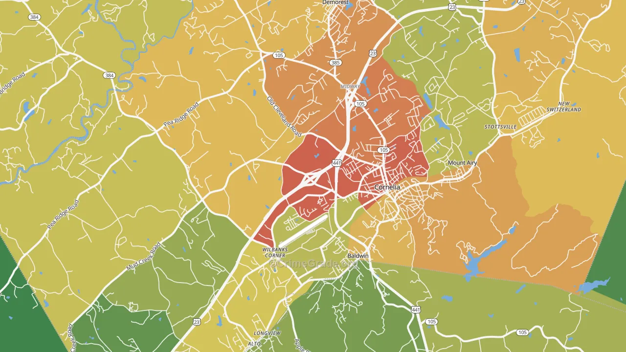 30531, GA Map of Theft Rates