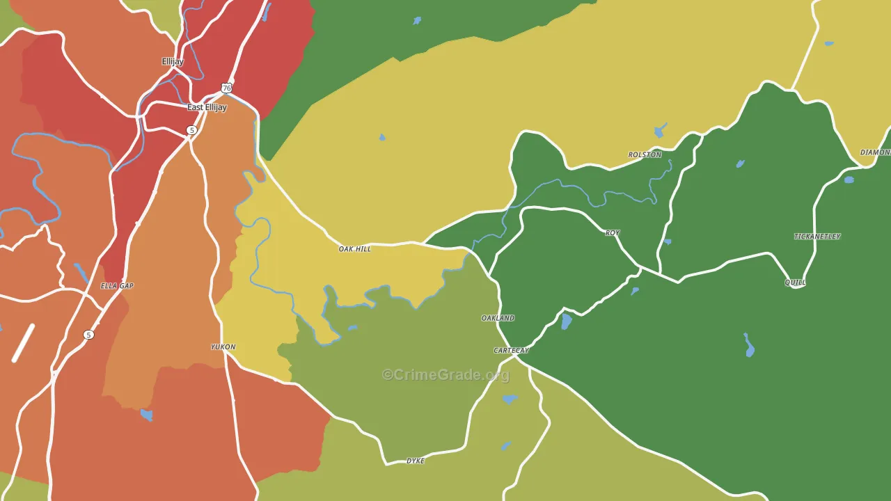 30536, GA Map of Theft Rates