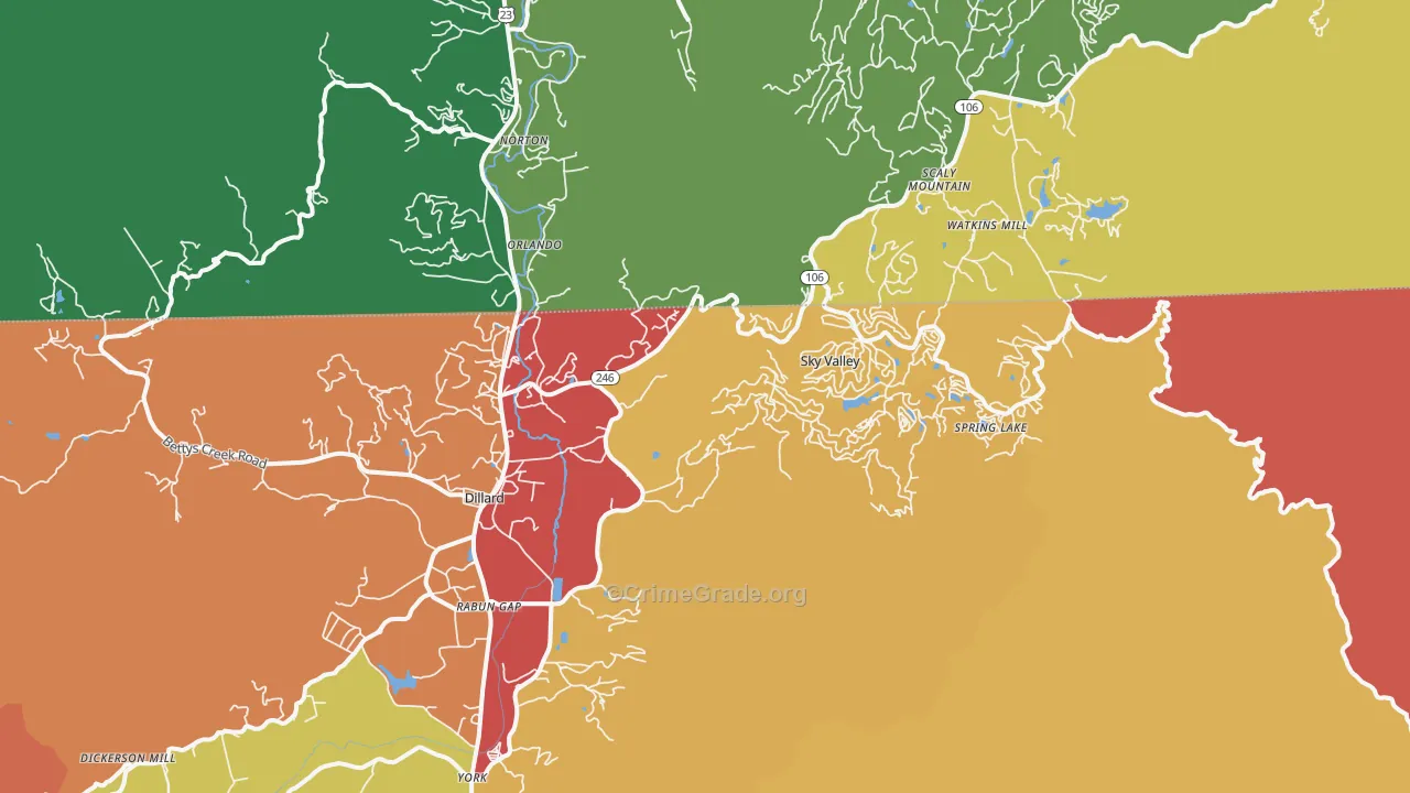 30537, GA Map of Theft Rates
