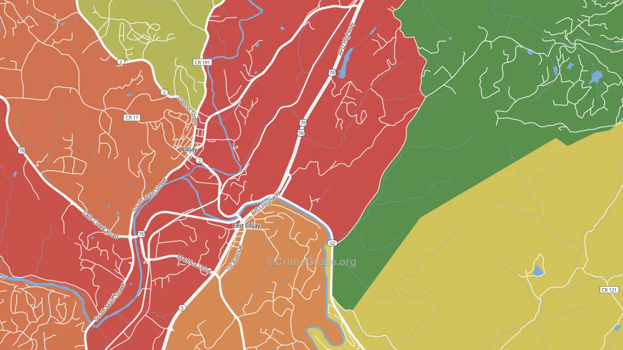 30539, GA Map of Theft Rates