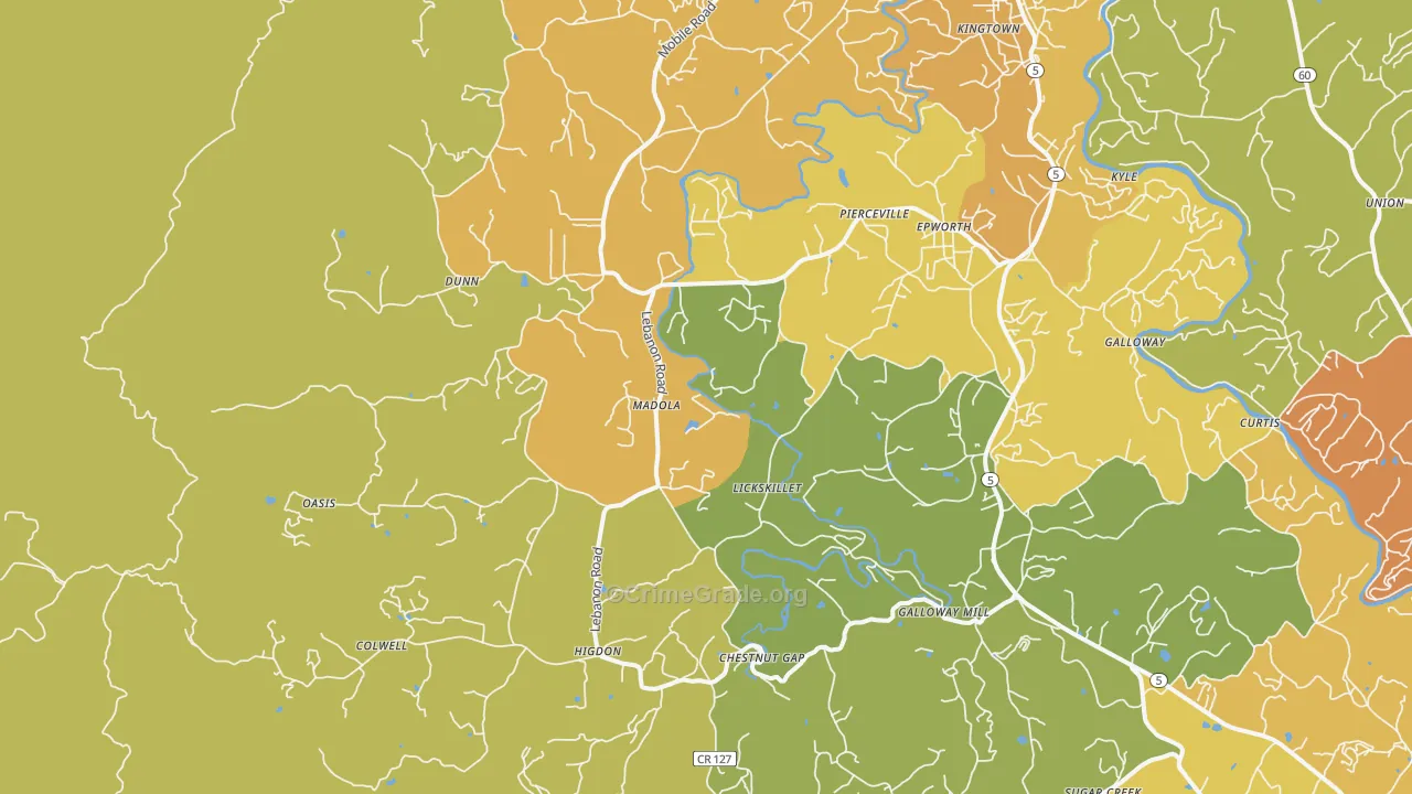 30541, GA Map of Theft Rates