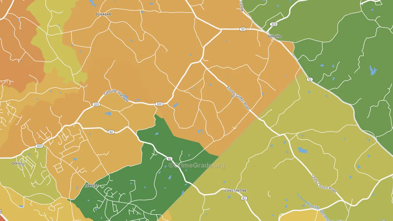 30543, GA Map of Theft Rates