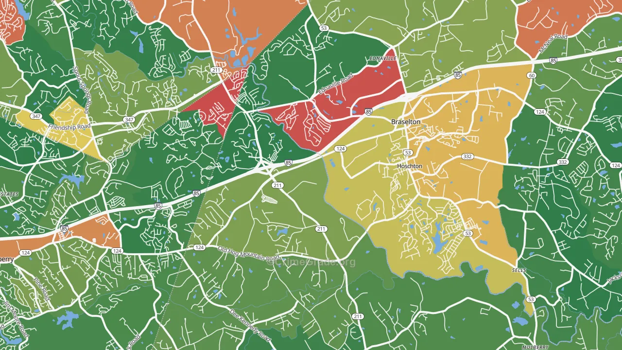 30548, GA Map of Theft Rates