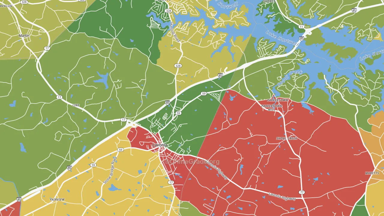 30553, GA Map of Theft Rates