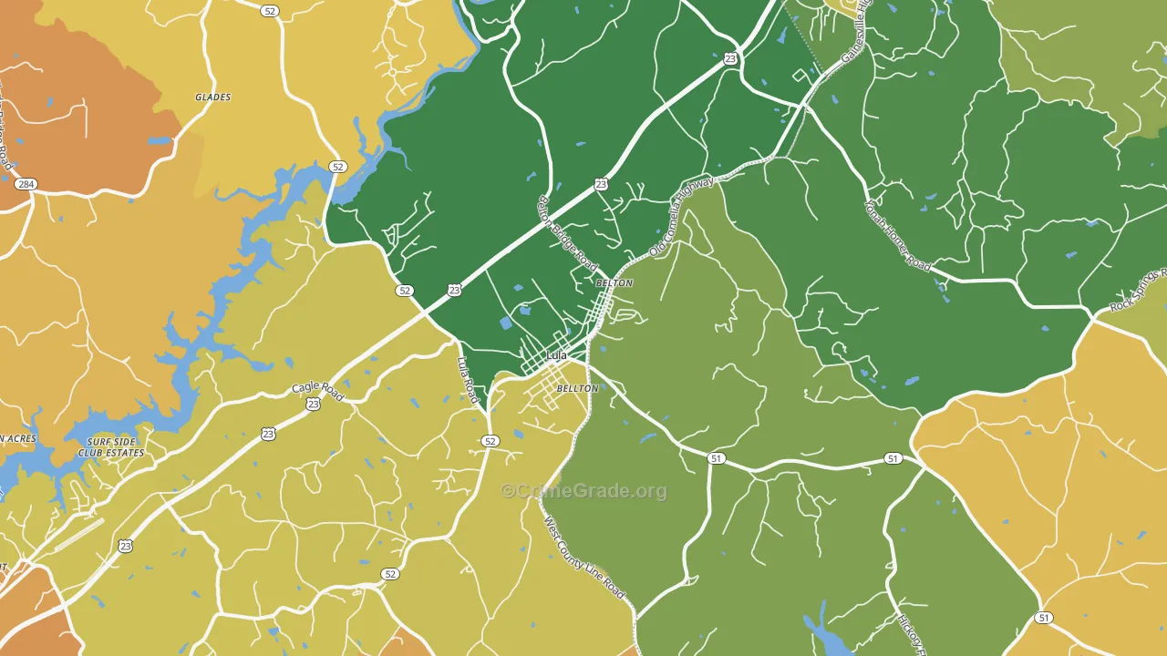 30554, GA Map of Theft Rates