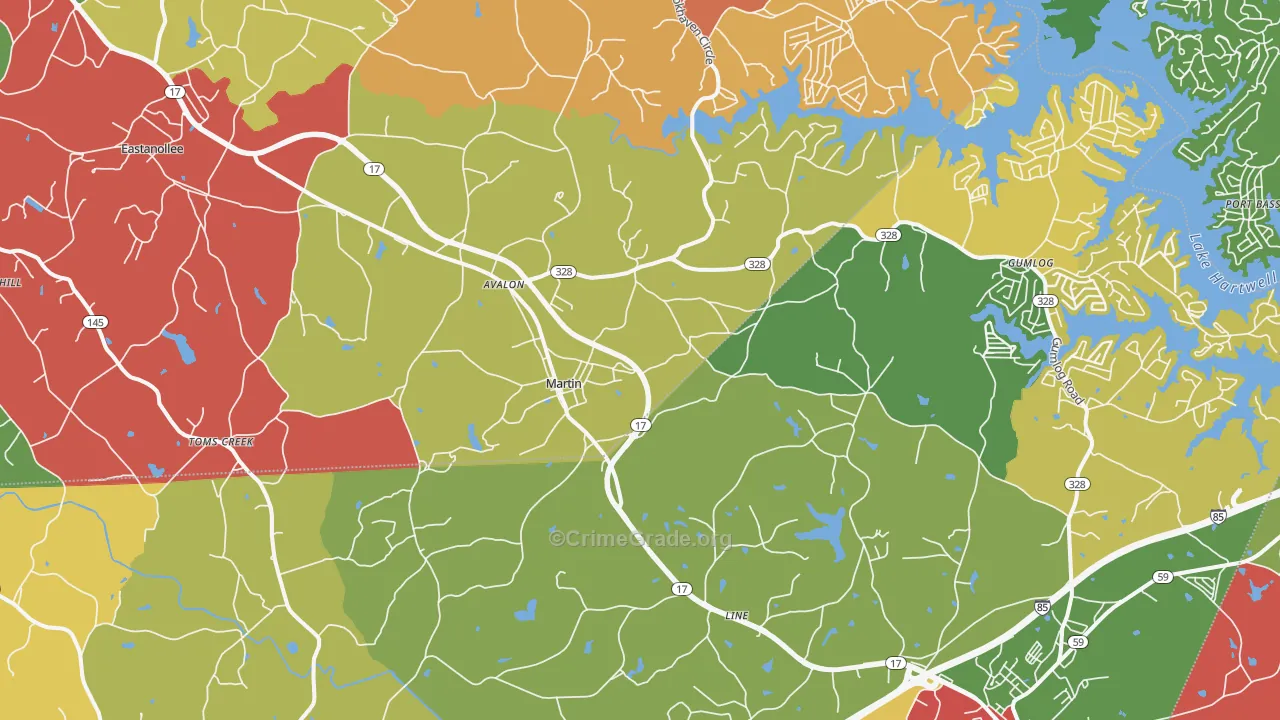 30557, GA Map of Theft Rates
