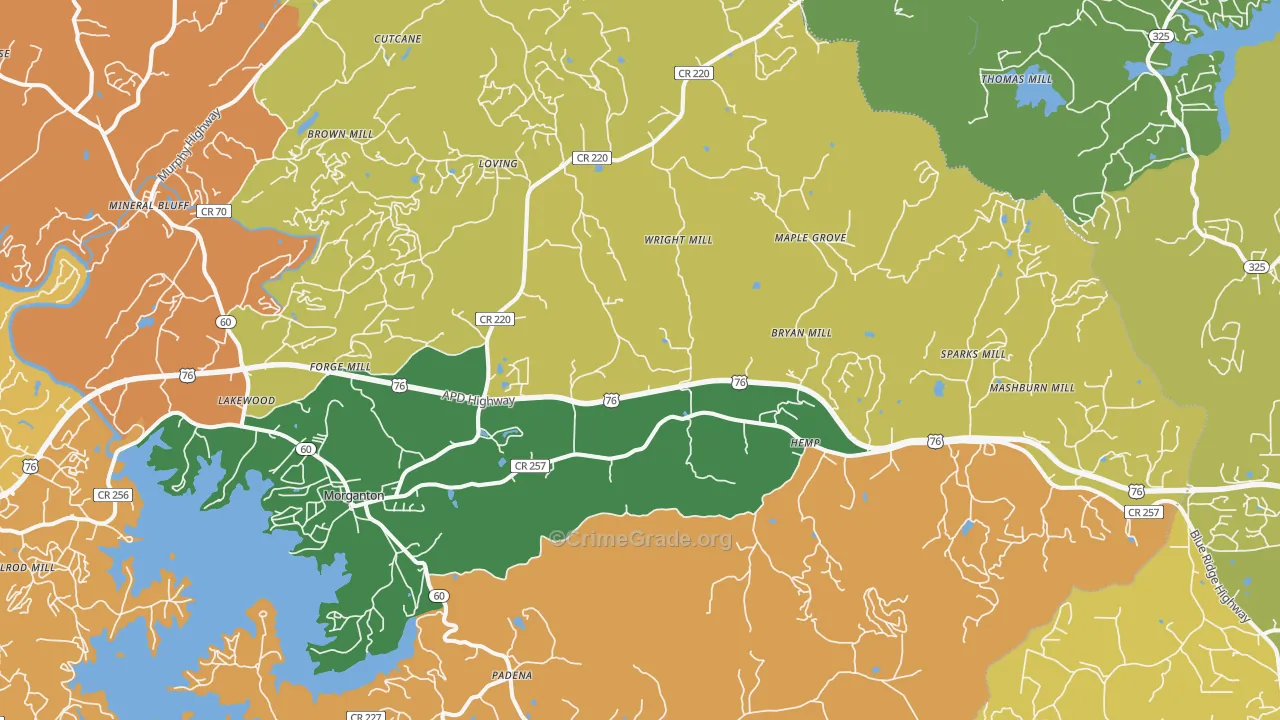 30560, GA Map of Theft Rates