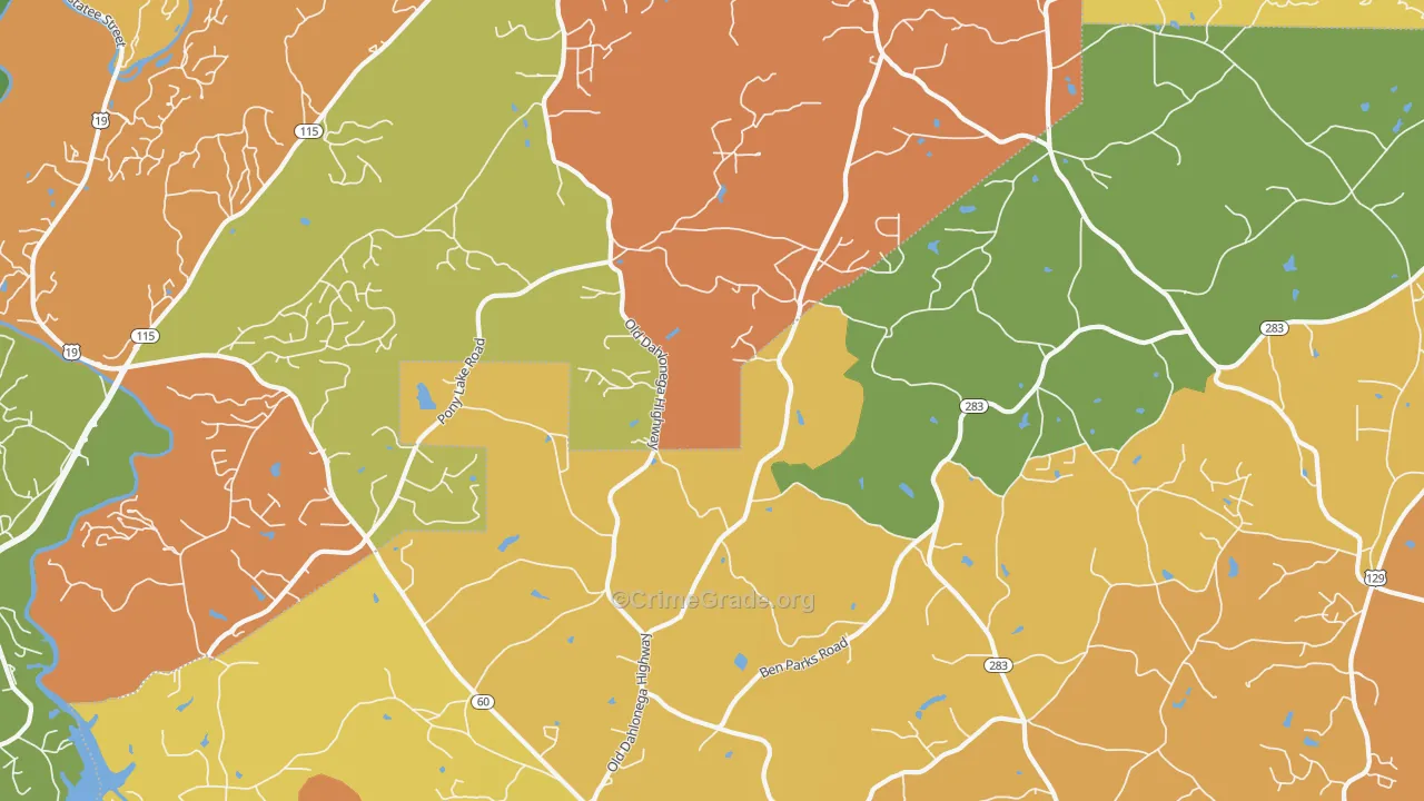 30564, GA Map of Theft Rates