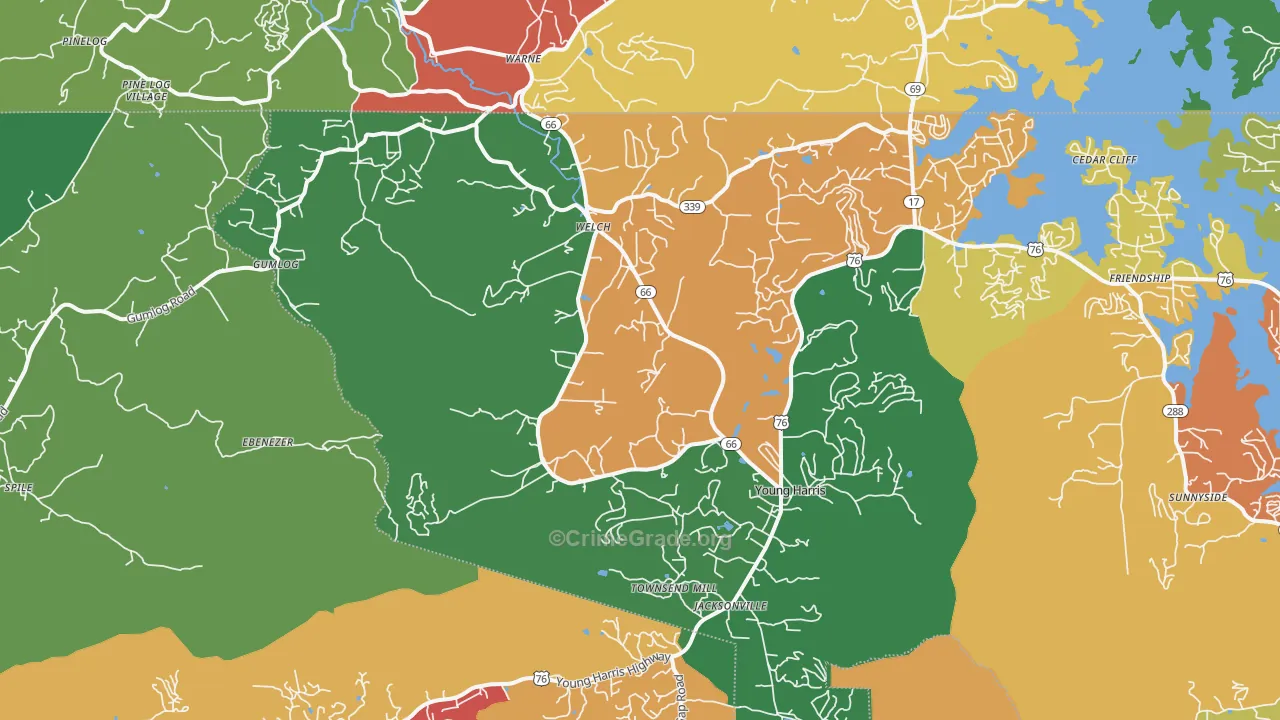 30582, GA Map of Theft Rates