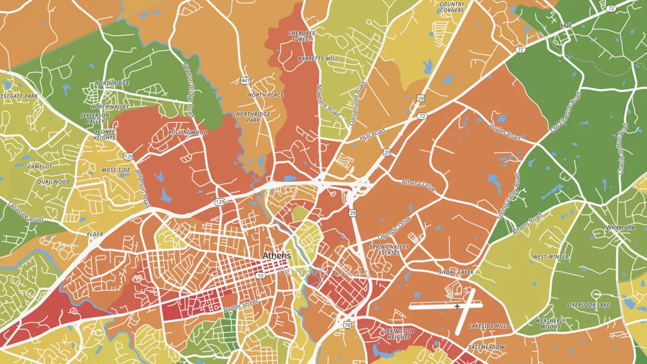 30601, GA Map of Theft Rates