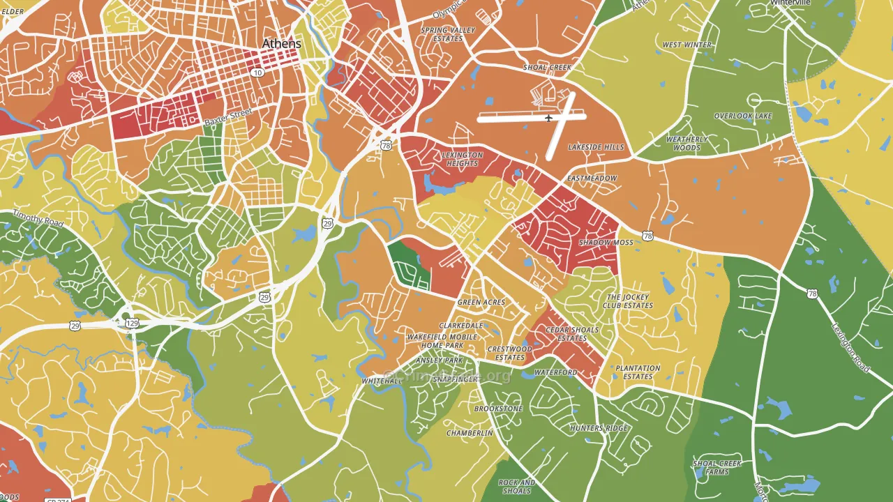 30605, GA Map of Theft Rates