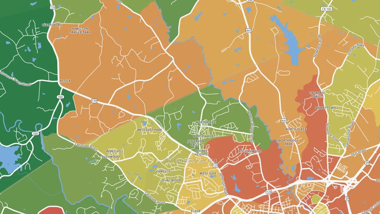 30607, GA Map of Theft Rates