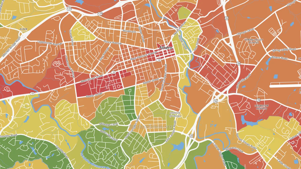 30609, GA Map of Theft Rates