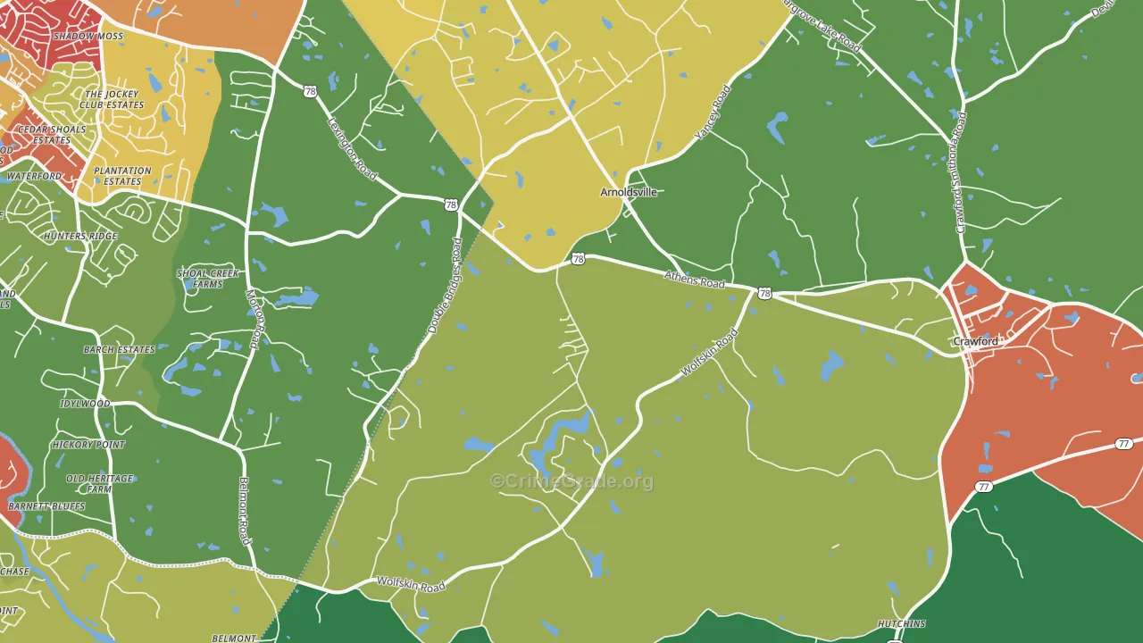 30619, GA Map of Theft Rates