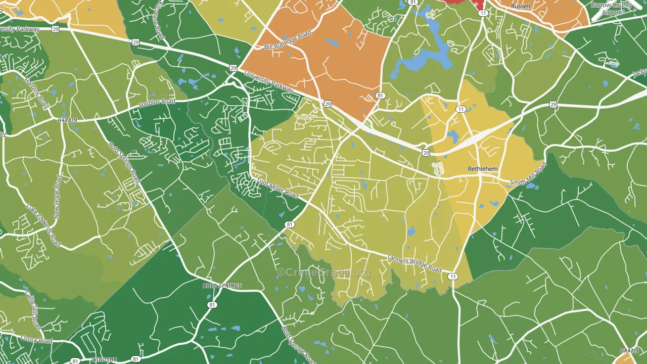 30620, GA Map of Theft Rates