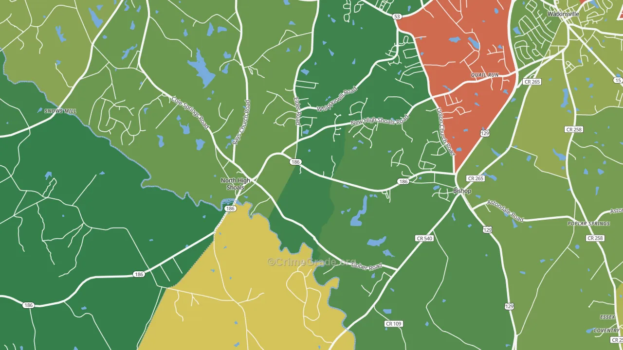 30621, GA Map of Theft Rates