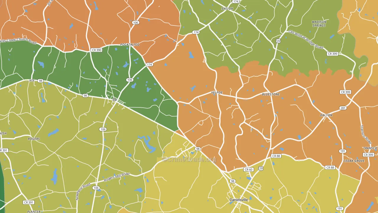 30633, GA Map of Theft Rates