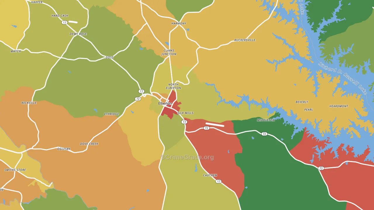 30635, GA Map of Theft Rates
